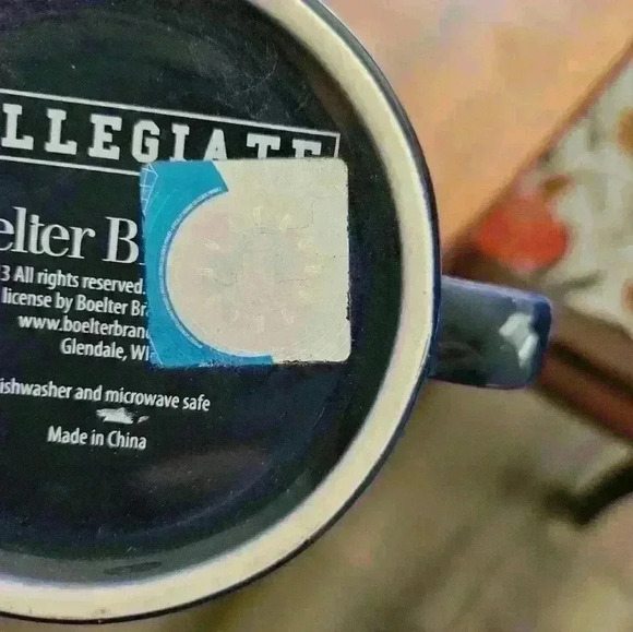 Boelter Brands West Virginia collegiate mug. Navy Blue & yellow - Picture 5 of 6